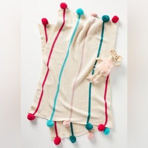 Anthropologie Kids Baby Pommed Wool Blanket